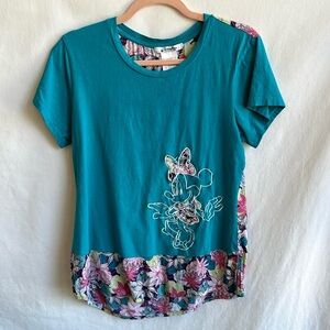 Disney Parks aqua Minnie Mouse top, size L
